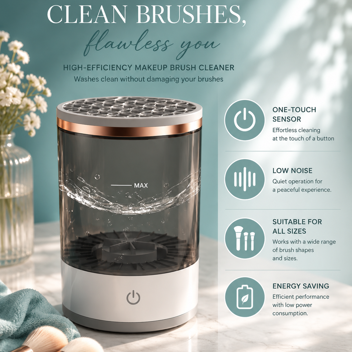 Automatic Makeup Brush Cleaner